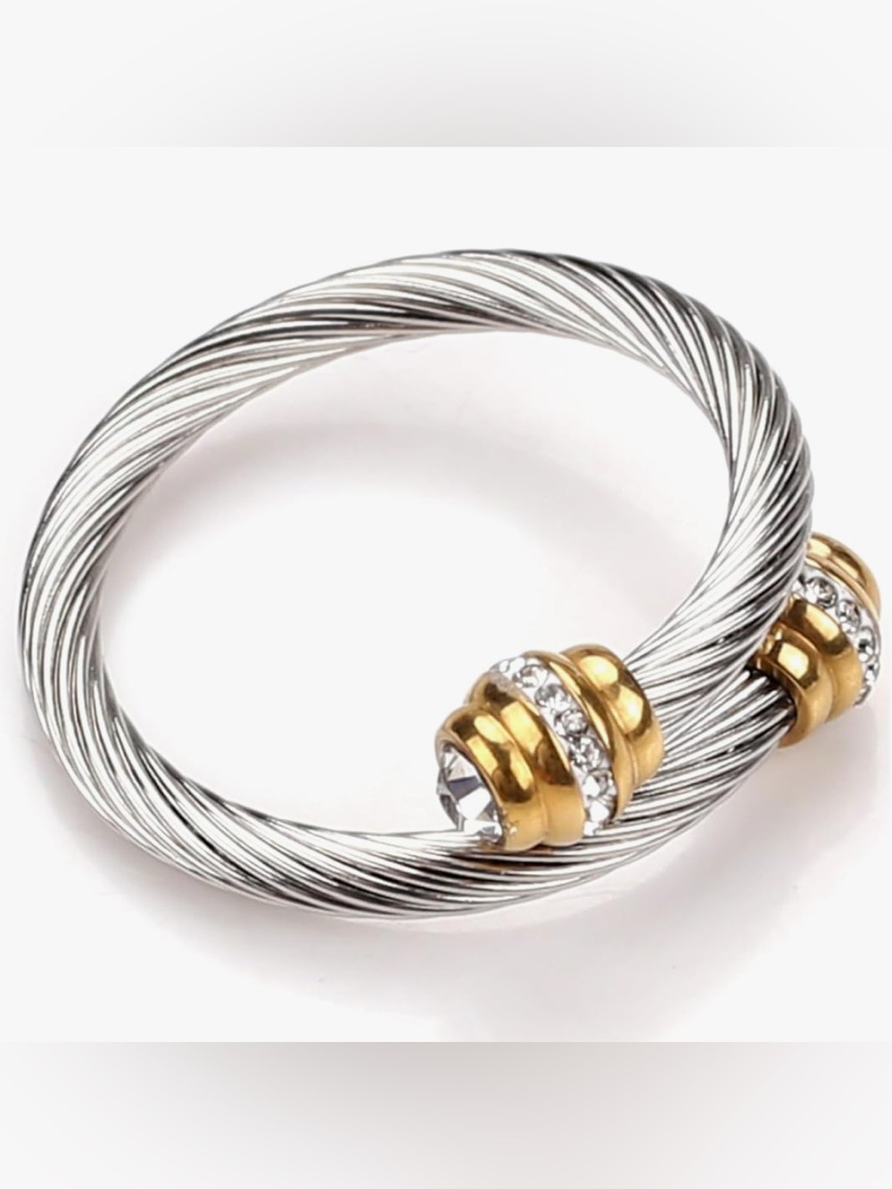Beautiful Nordstrom silver topaz double accent band ring adjustable